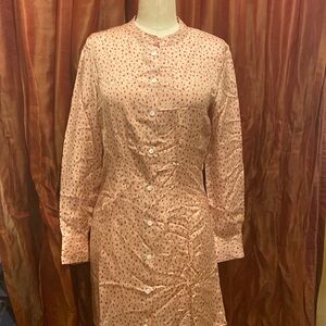 THEORY coral Pink Polka Dot Dress